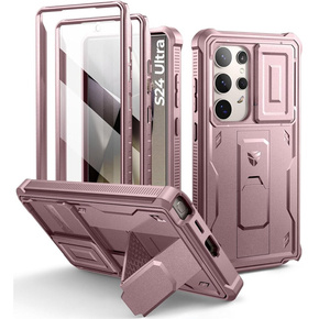 Брониран калъф за Samsung Galaxy S24 Ultra, Dexnor Full Body (Two Frames), розов rose gold