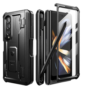 Брониран калъф за Samsung Galaxy Z Fold 4 5G, Dexnor Full Body S-Pen Slot, черен