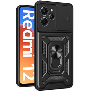 Брониран калъф за Xiaomi Redmi 12, CamShield Slide, черен