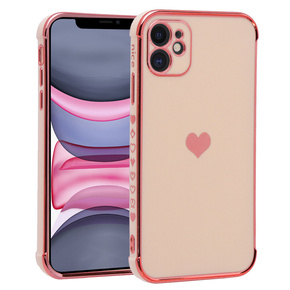 Калъфи за Apple iPhone 11, Electro heart, розов rose gold