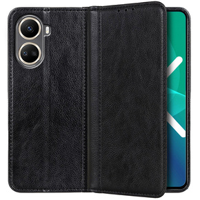 Калъфи за Huawei Nova 10 SE, Wallet Litchi Leather, черен