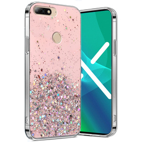 Калъфи за Huawei Y7 2018/Enjoy 8, Glittery, розов