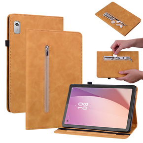 Калъфи за Lenovo Tab M9, Wallet Pen Slot, жълт