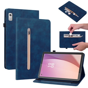 Калъфи за Lenovo Tab M9, Wallet Pen Slot, син