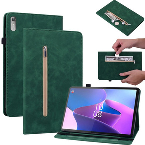 Калъфи за Lenovo Tab P11 Gen 2, Wallet Pen Slot, зелен