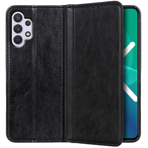 Калъфи за Samsung Galaxy A32 4G, Wallet Litchi Leather, черен