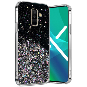 Калъфи за Samsung Galaxy A6 Plus 2018, Glittery, черен