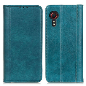 Калъфи за Samsung Galaxy Xcover 7, Wallet Litchi Leather, зелен