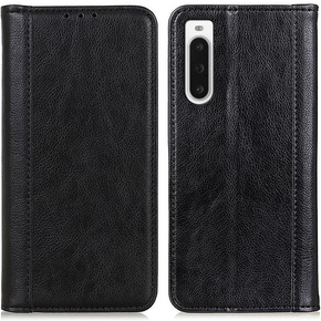 Калъфи за Sony Xperia 10 V, Wallet Litchi Leather, черен