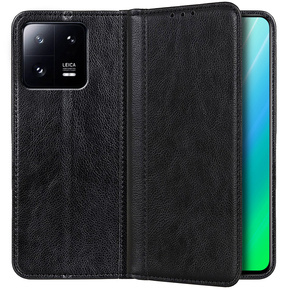 Калъфи за Xiaomi 13, Wallet Litchi Leather, черен