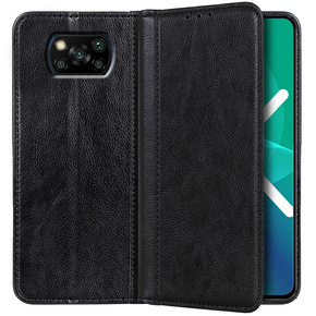 Калъфи за Xiaomi Poco X3 NFC / Poco X3 PRO, Wallet Litchi Leather, черен