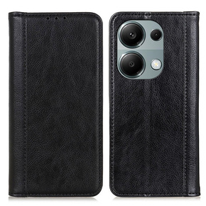 Калъфи за Xiaomi Redmi Note 13 Pro 4G, Wallet Litchi Leather, черен