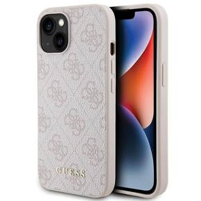 Калъфи GUESS за iPhone 15 Plus, 4G Metal Gold Logo, розов