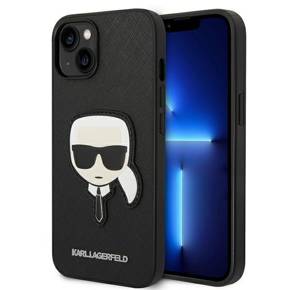 Калъфи Karl Lagerfeld за iPhone 14 Plus, Saffiano Karl's Head Patch, черен