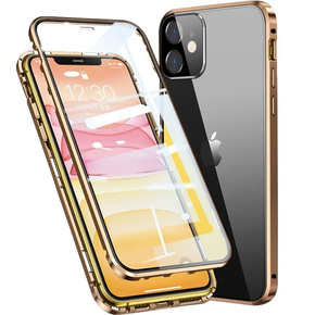 Калъфът за iPhone 11, Magnetic Dual Glass, златен