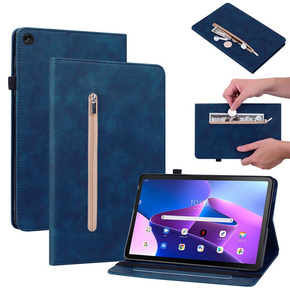 Калъф за Lenovo Tab M10 10.1 Gen 3, Wallet Pen Slot, син