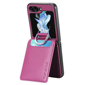 Калъф за Samsung Galaxy Z Flip6 5G, Card Slot Ring Case, лилав