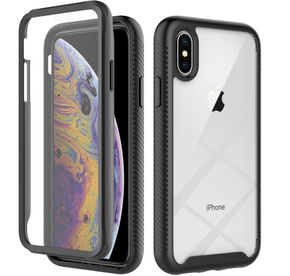 Калъф за iPhone XS, Shockproof, с фолио, черен