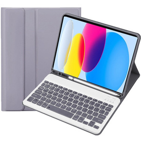 Калъф + клавиатура iPad 10.9 2022 10 Gen, Pen Slot, лилав