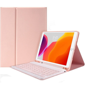 Калъф + клавиатура iPad 9.7 2017 / iPad 9.7 2018 / Air / Air 2, розов rose gold