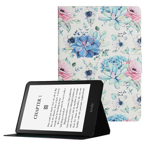 Калъф с капак за Amazon Kindle Paperwhite V / 5 2021, Colorful Flower