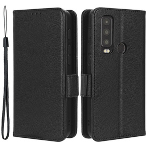 Калъф с капак за Cat S75 5G, Wallet Litchi Magnet, черен