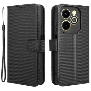 Калъф с капак за Infinix Hot 40i, Wallet Smart Magnet, черен