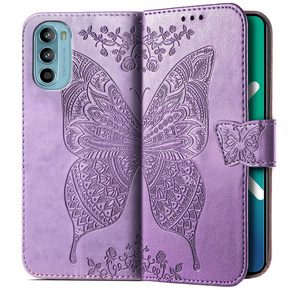 Калъф с капак за Motorola Moto G52 / G82 5G, Butterfly, лилав