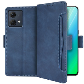 Калъф с капак за Motorola Moto G84 5G, Card Slot, син