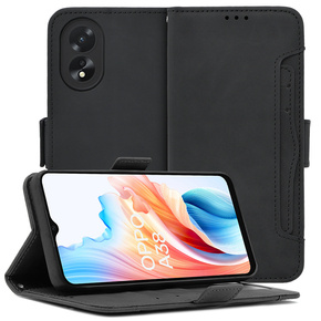 Калъф с капак за Oppo A38 4G / Oppo A18 4G, Card Slot, черен