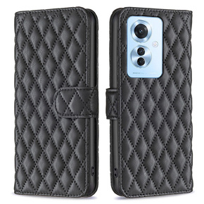 Калъф с капак за Oppo Reno 11F 5G, Wallet, BINFEN COLOR, черен