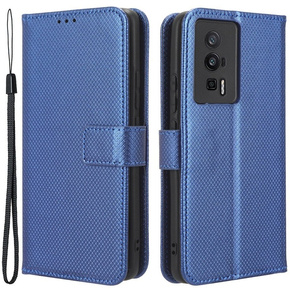 Калъф с капак за Poco F5 Pro 5G, Wallet Smart Magnet, син