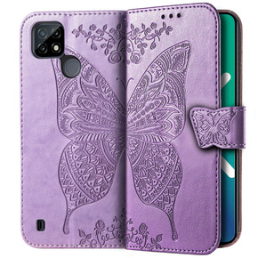 Калъф с капак за Realme C21Y / C25Y, Butterfly, лилав