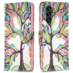 Калъф с капак за Samsung Galaxy A05s, Wallet, Tree of life, бял