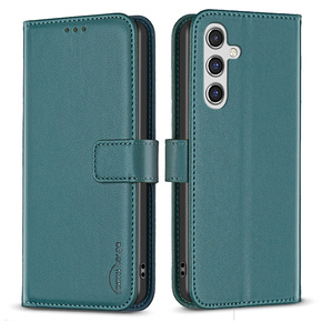 Калъф с капак за Samsung Galaxy A35 5G, BINFEN Wallet, зелен