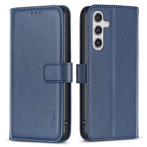 Калъф с капак за Samsung Galaxy A35 5G, BINFEN Wallet, син