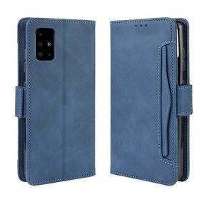 Калъф с капак за Samsung Galaxy A51, Card Slot, син