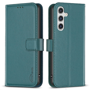 Калъф с капак за Samsung Galaxy A55 5G, BINFEN Wallet, зелена