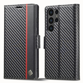 Калъф с капак за Samsung Galaxy S23 Ultra, Carbon LC.IMEEKE, черен