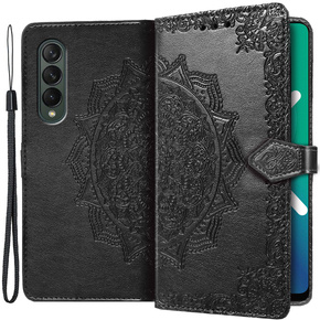 Калъф с капак за Samsung Galaxy Z Fold 4 5G, Mandala, черен