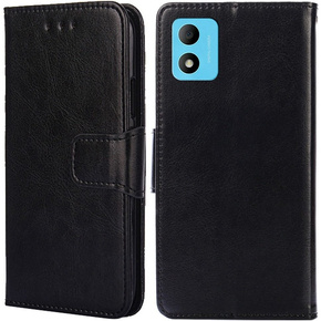 Калъф с капак за TCL 305i, PU Leather Wallet Case, черен