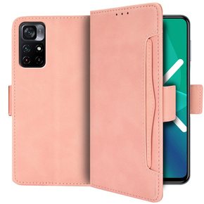 Калъф с капак за Xiaomi Poco M4 Pro 5G / Redmi Note 11S 5G, Card Slot, розов