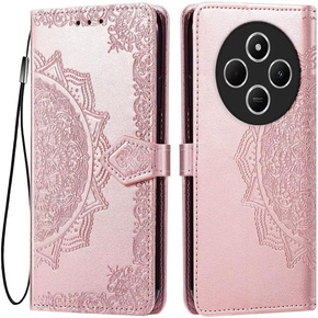 Калъф с капак за Xiaomi Redmi 14C, Mandala, розов rose gold