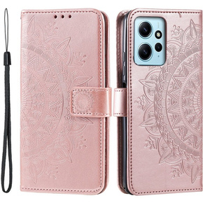 Калъф с капак за Xiaomi Redmi Note 12 4G, Mandala, розов rose gold