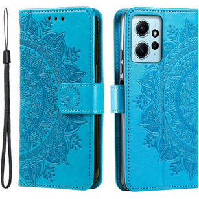 Калъф с капак за Xiaomi Redmi Note 12 4G, Mandala, син