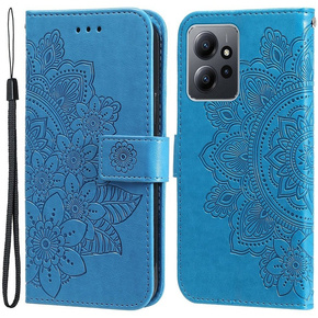 Калъф с капак за Xiaomi Redmi Note 12 4G, Mandala Flower, син