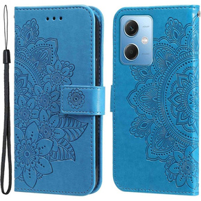 Калъф с капак за Xiaomi Redmi Note 12 5G / POCO X5 5G, Mandala Flower, син