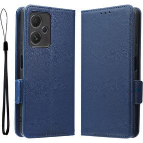 Калъф с капак за Xiaomi Redmi Note 12 5G / POCO X5 5G, Wallet Litchi Magnet, тъмносин