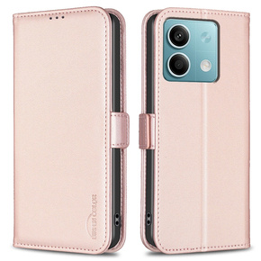 Калъф с капак за Xiaomi Redmi Note 13 5G, BINFEN Wallet, розов