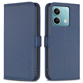 Калъф с капак за Xiaomi Redmi Note 13 5G, BINFEN Wallet, син